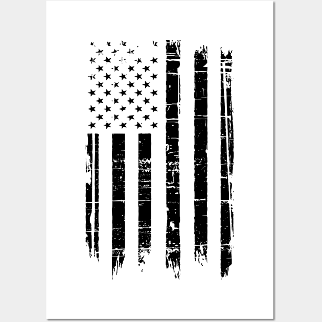 USA Flag with Distressed Grunge Wall Art by INpressMerch
